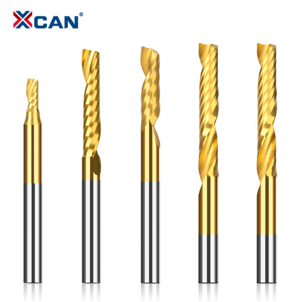 Фреза концевая спиральная однозаходная XCAN с покрытием TiN, хвостовик 3,175 мм, 1 шт.