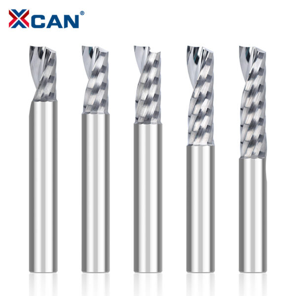 Фреза концевая спиральная однозаходная XCAN, хвостовик 6,35 мм, 1 шт.