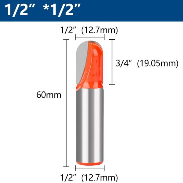 Фреза пазовая галтельная XCAN, размер 12,7х12,7х19,05х60 мм, 1 шт.