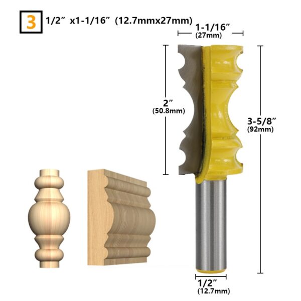 Фреза кромочная фигурная XCAN, размер 12,7х27х50,8х92 мм, 1 шт.
